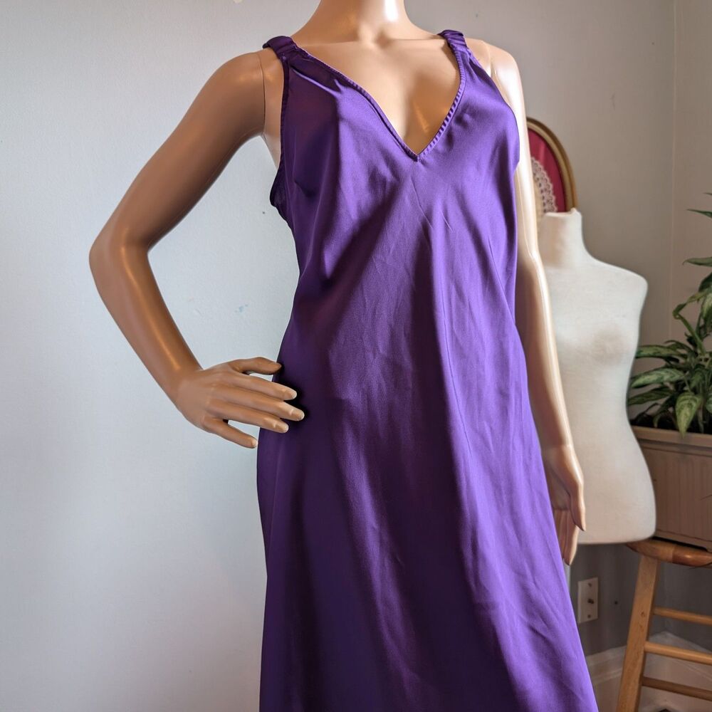 Target Future Collective Alani Noelle Satin Midi Slip Dress Purple Low Back - Picture 7 of 12